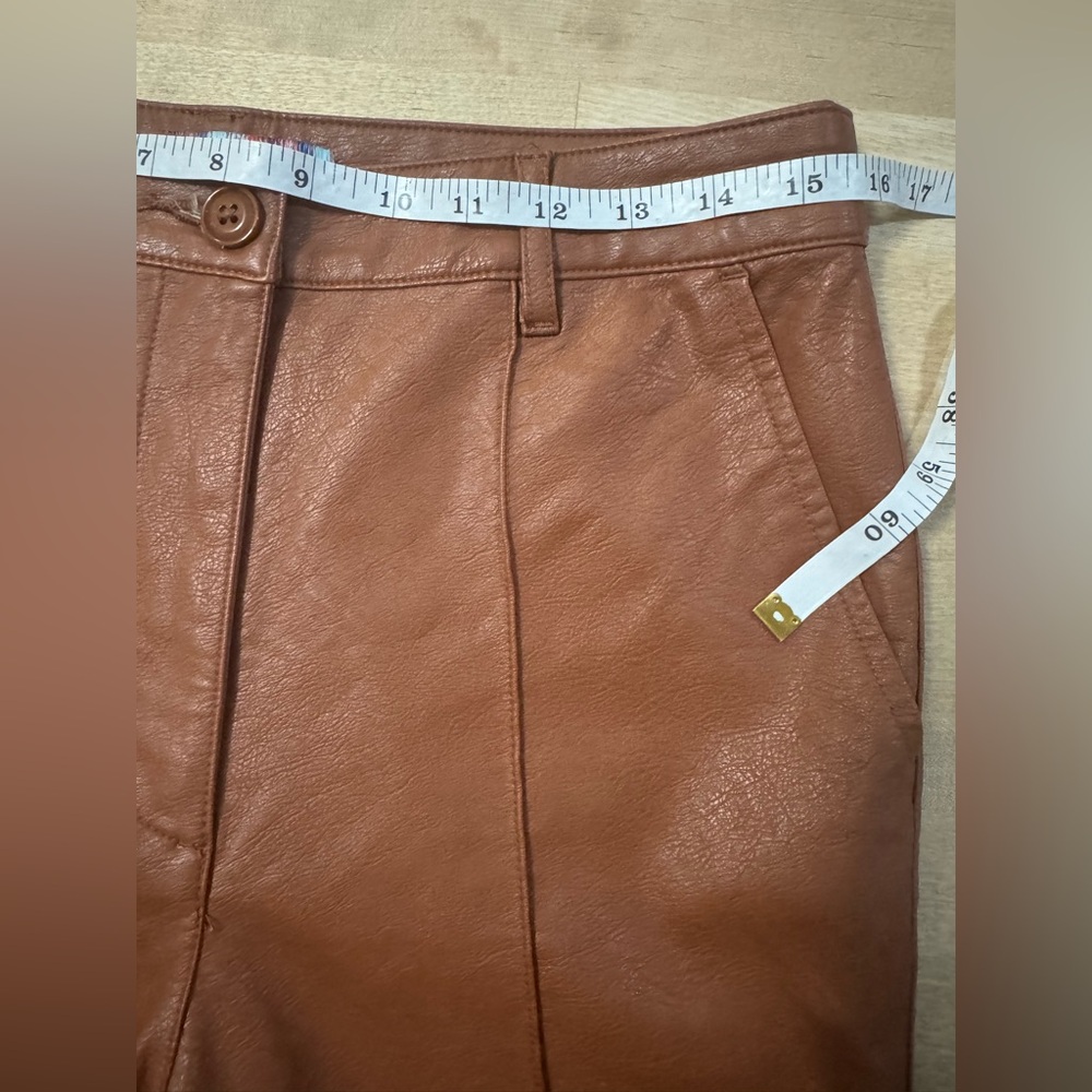 Urban Outfitters Tan Flare faux Leather Pants - Picture 7 of 12